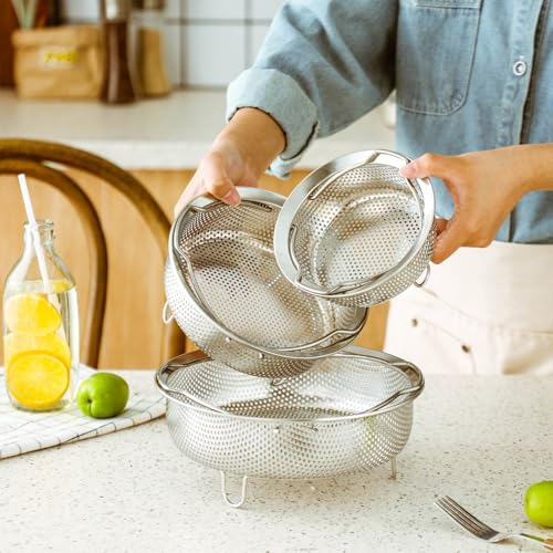 SHPii Food Grade Stainless Steel Steamer with Carrying Handle Three Legged Stand, Multifunctional Home Steamer, Essential for Healthy Cooking (5.5in) - Image 2