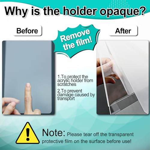 Aheroi 30Pcs Acrylic Sign Holder 8.5 x 11, Clear Wall Sign Holder 8.5 x 11 Wall Mount with 60 Tape, No Drilling Acrylic Wall Frame Paper Holder Document Holder for Office Home Restaurant - Image 3