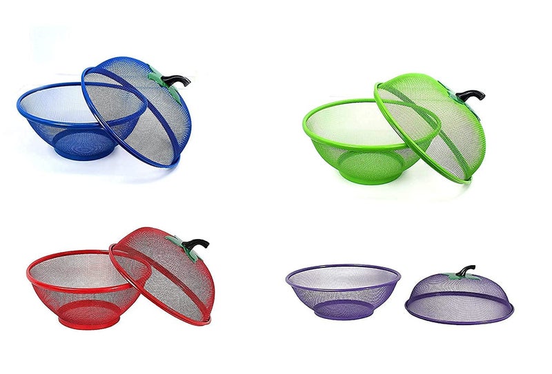 TINKDAS Stainless Steel Apple Shape Net Basket FruitVegetable Basket with Net Cover Apple Shape Fruits Vegetables Basket for Kitchen Large Protective Counter Top Produce - Image 4