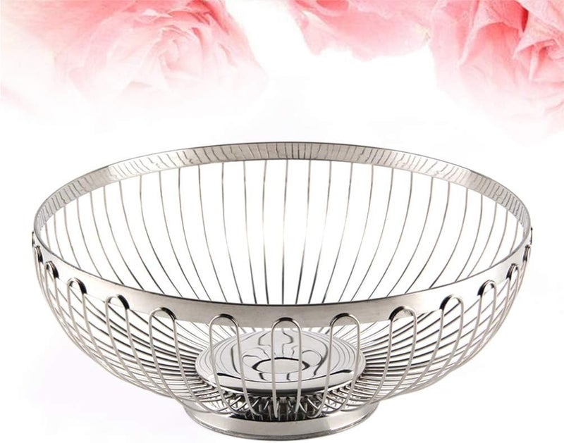 Cabilock Fruit Bowl for Kitchen counter Wire lemon Basket for Fruitsmetal lemon bowl for Breads Vegetables Snacks - Image 3