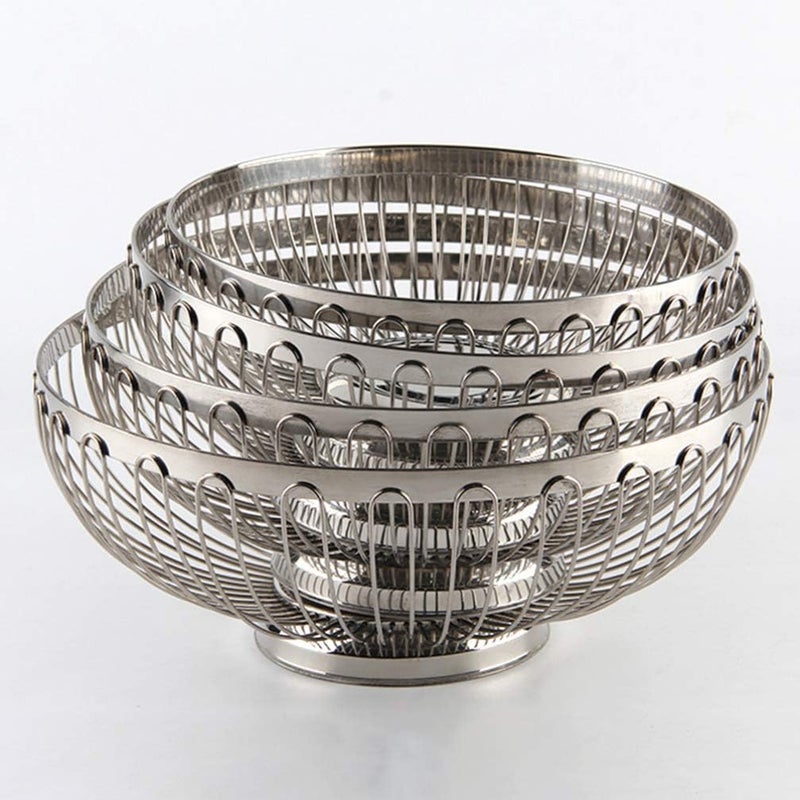 Cabilock Fruit Bowl for Kitchen counter Wire lemon Basket for Fruitsmetal lemon bowl for Breads Vegetables Snacks - Image 4