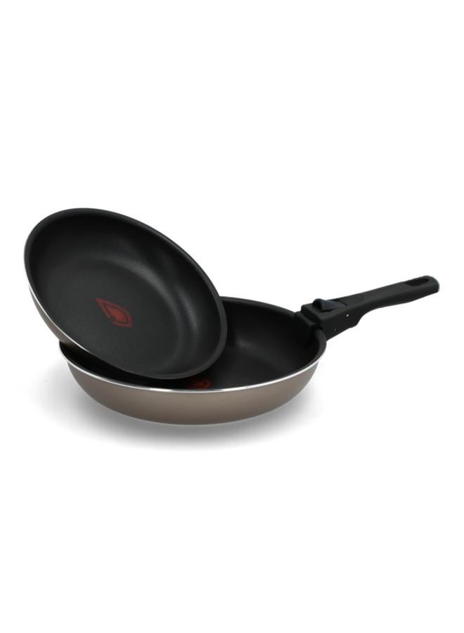 BERGNER 2-Piece Durable Frying Pan Set with Removable Handle Black and Grey BG-34800 - Image 1