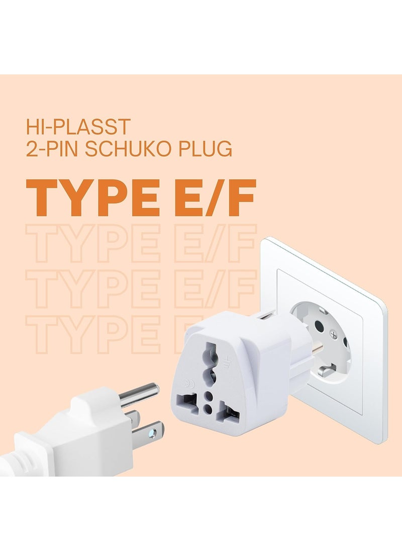 HI PLASST PINS N PLUGS HiPLASST Germany Travel Adapter Plug Pack of 3 Type ETypeF India to Europe Converter Plug Universal Socket 2pin to 3pin Conversion Plug for Austria France Europe Russia  - Image 2