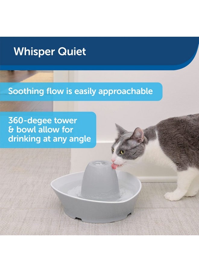 بيت سيف نافورة سيراميك للحيوانات الأليفة من PetSafe - للقطط والكلاب الصغيرة - سعة مياه 60 أونصة - تدفق مياه هادئ للغاية - مثالية للحيوانات الأليفة الخجولة أو المترددة - مياه نقية ومفلترة  - Image 5