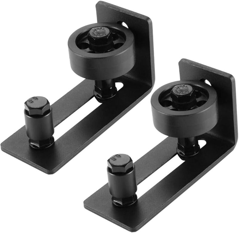 2Pcs Adjustable Sliding Barn Door Floor Guide with Stay Rollers Smooth Bearing Design - Image 1