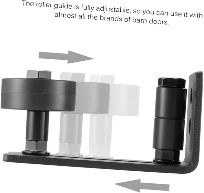 2Pcs Adjustable Sliding Barn Door Floor Guide with Stay Rollers Smooth Bearing Design - Image 4