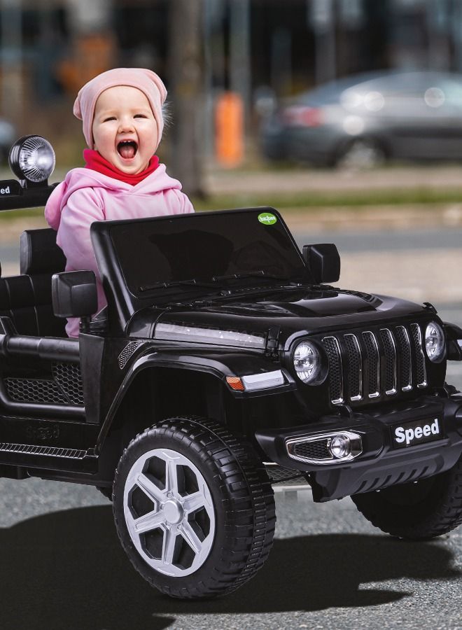 Baybee Battery Operated Jeep for Kids Rechargeable Battery Car for Kids with Music Led Light Ride On Kids Car Jeep Racing Baby Big Car Electric Car for Kids Childrens Boys Girls Black - Image 2