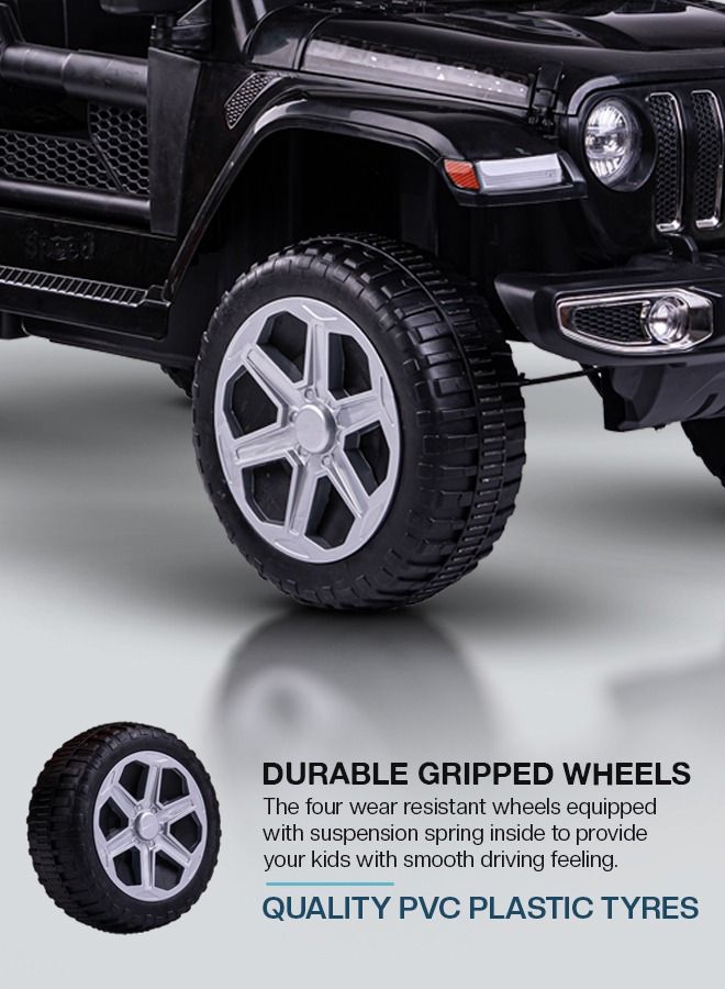 Baybee Battery Operated Jeep for Kids Rechargeable Battery Car for Kids with Music Led Light Ride On Kids Car Jeep Racing Baby Big Car Electric Car for Kids Childrens Boys Girls Black - Image 5