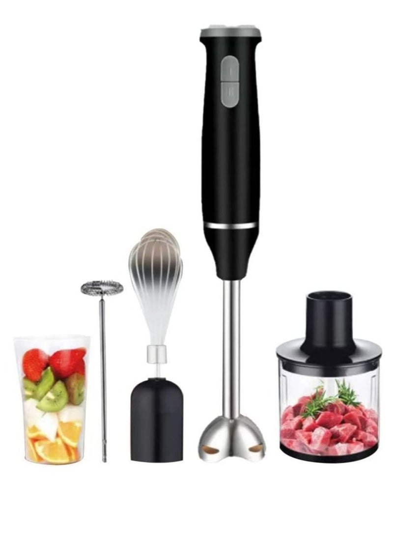 جينيكست Hand Blender 5 in 1 Stainless Steel Stem with Chopper and Whisk 6-Speed Immersion Stick Blender - Image 1