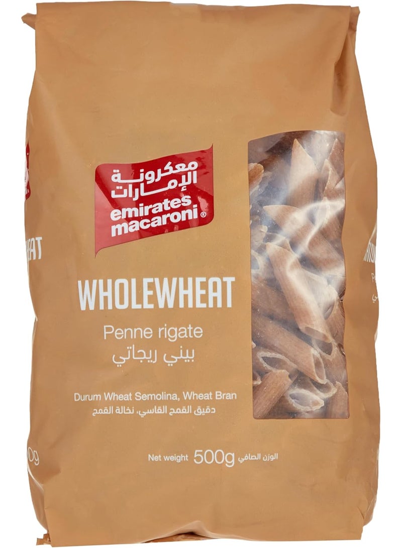 Emirates Macaroni Wholewheat Penne Rigate 500g - Image 1