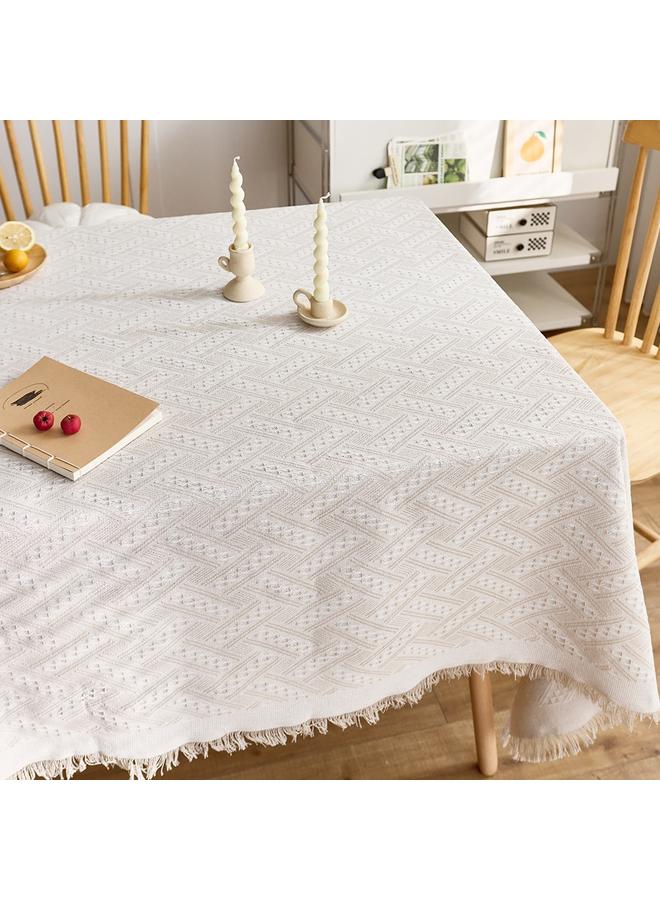 Bluejw French Cream Cotton Linen Style Tablecloth Advanced Atmosphere Photo Decorative Tablecloth Coffee Table Cover Towel Rectangular Tablecloth - Image 2