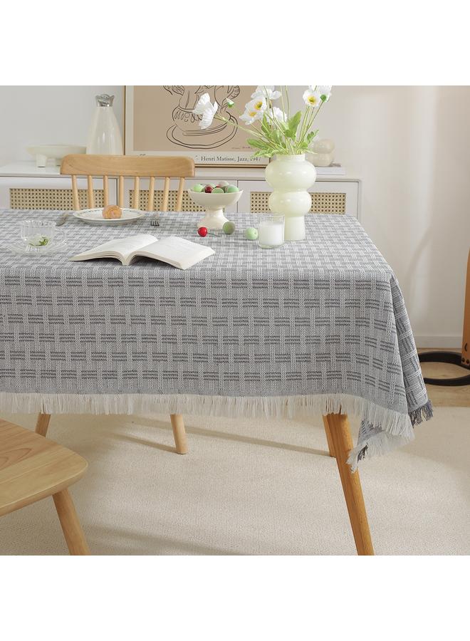 Bluejw French Cream Cotton Linen Style Tablecloth Advanced Atmosphere Photo Decorative Tablecloth Coffee Table Cover Towel Rectangular Tablecloth - Image 1