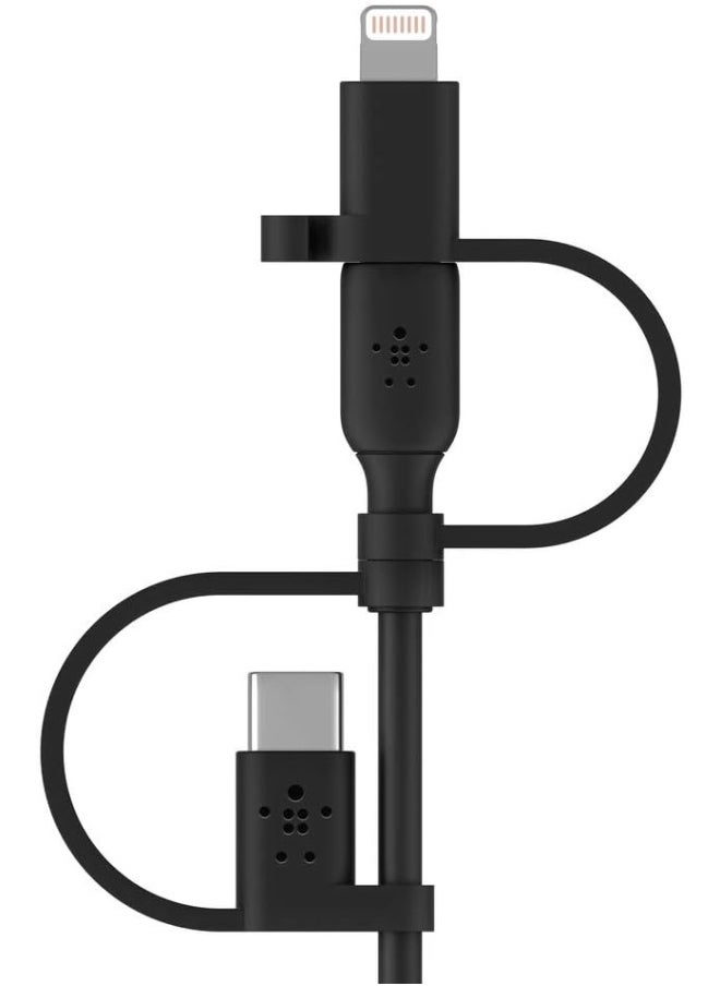 belkin - Belkin 1.2 Meter Universal Cable 3 In 1 Lightning Micro And Type C Black - Image 1
