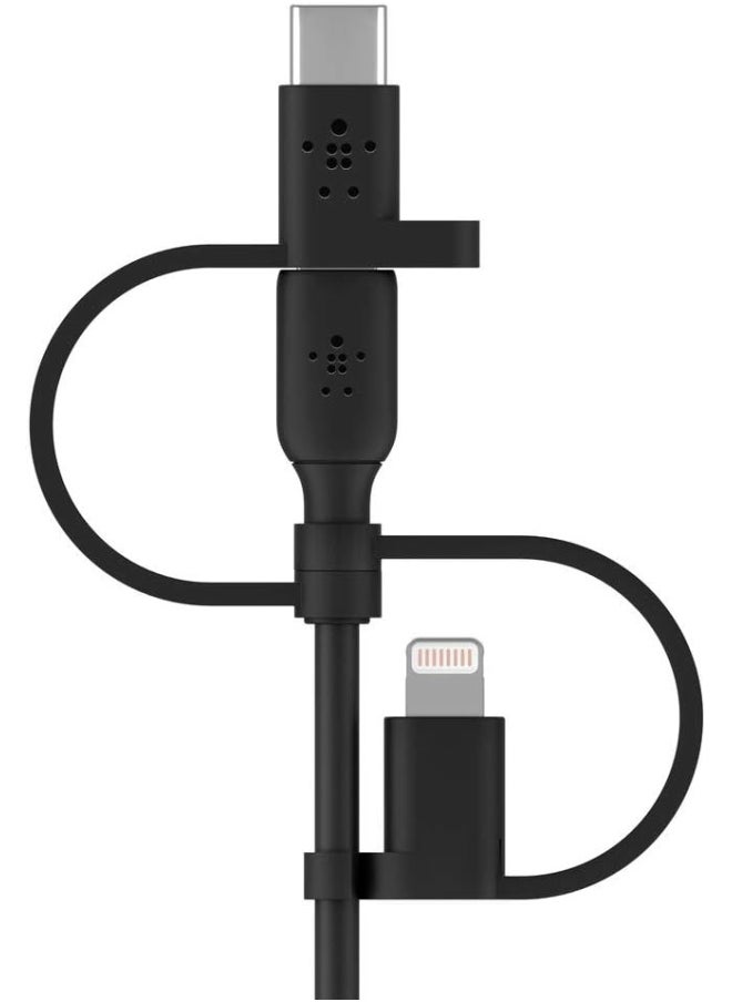 belkin - Belkin 1.2 Meter Universal Cable 3 In 1 Lightning Micro And Type C Black - Image 1