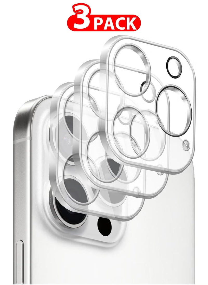 Raxoom 3-Pack iPhone 16 Pro Max Camera Lens Protector â€“ Ultra HD Tempered Glass, 9H Hardness, Anti-Scratch, Case-Friendly, Easy Installation Clear Cover - Image 1