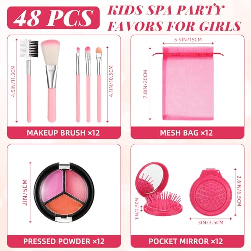 Willinglong 12 Sets Kids Makeup Kit for Girls, Kids Spa Party Supplies for Girls, Sleepover Makeup Cosmetic Set Birthday Christmas Gifts Party Favors Toddler Girl(Rose Red) - Image 2