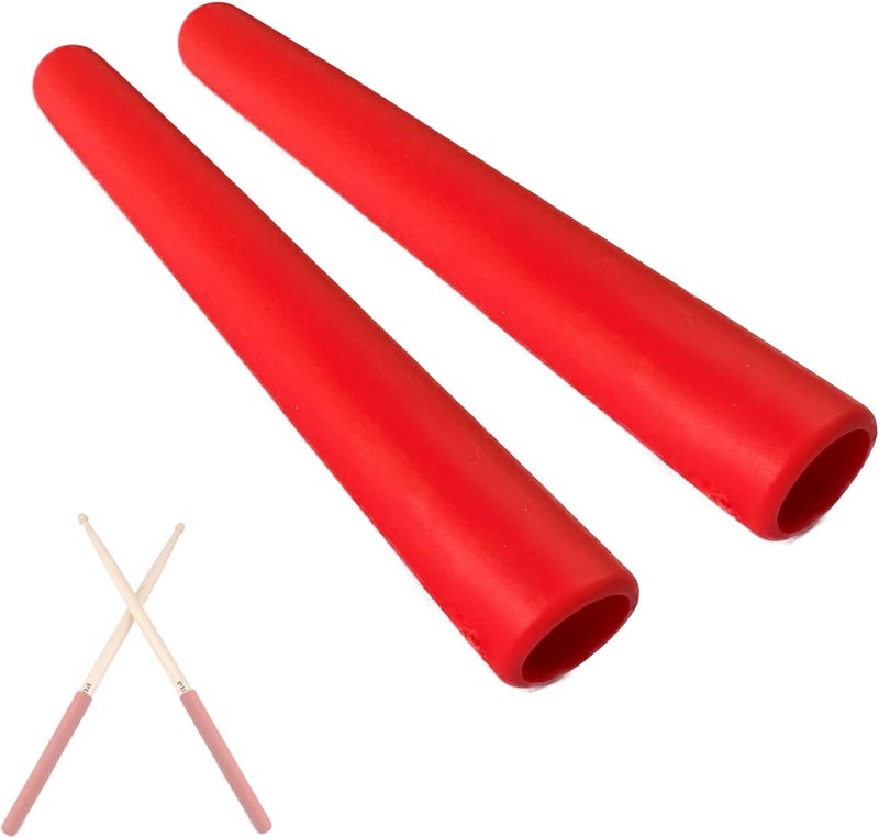 Cheerock 2-Pack Rubber Drumstick Grips Non-Slip Handle Wrap Percussion | 2-pack rubber drum stick grips, non-slip wrap, comfortable handle, fits drum kits percussion drumming - Image 1