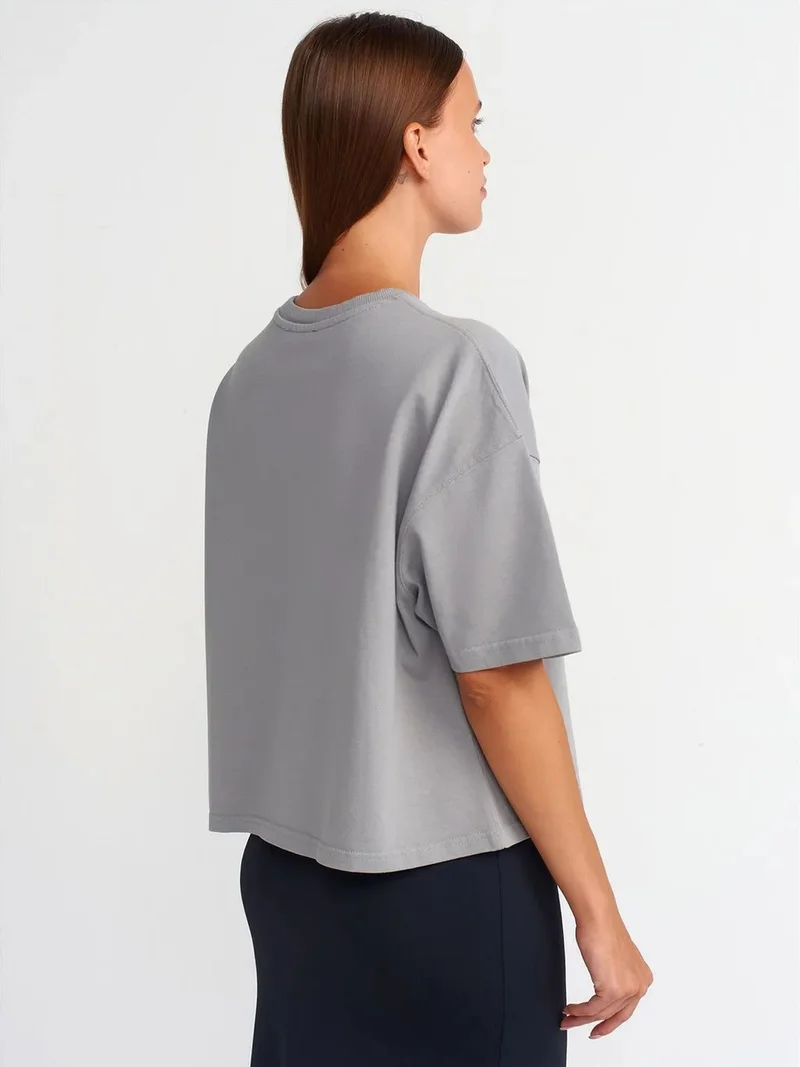 ديلفين DILVIN Oversized Cotton Crew Neck T-Shirt