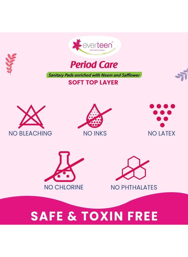 everteen XXL Sanitary Napkin Pads with Cottony-Soft Top Layer for Women Enriched with Neem and Safflower, XX-Large, 320mm Pack of 40  - Image 5