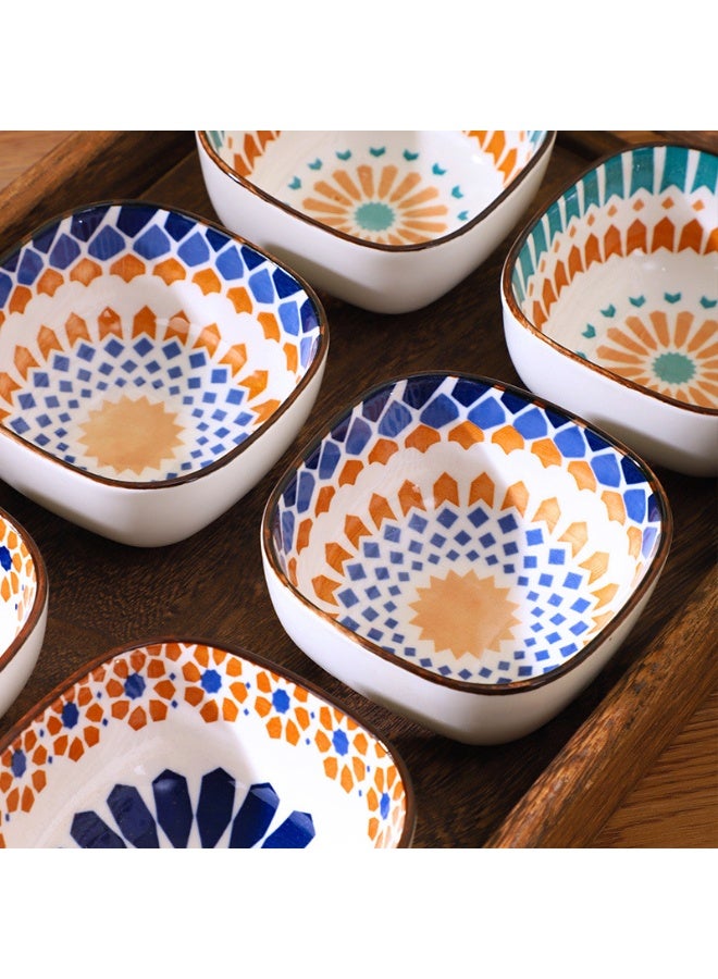 6 قطع من أطباق الحلوى وأوعية الغمس الخزفية ومجموعة أطباق الصلصة الخزفية اليابانية العتيقة وطبق المقبلات للحفلات ووعاء الحلوى وأوعية رقائق البطاطس وأدوات الطعام - Image 2