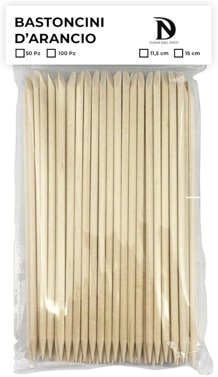 Orange Wood Sticks, 100 Pieces, 15 cm, Classic Style, Orange