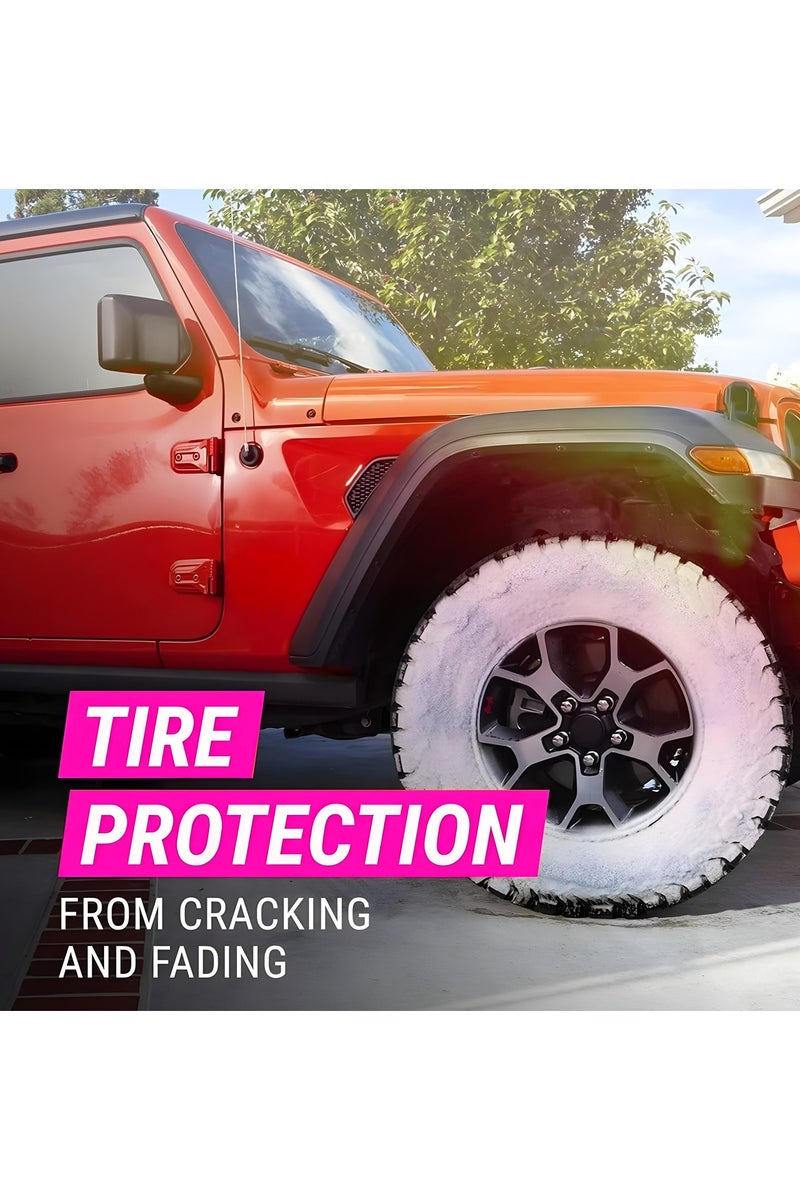 SWORD PRO Tire Foam Cleaner and Protectant 650g,  One Step Spray for Deep Black Shine, UV Protection, Dirt & Grime Removal, Crack & Fade Prevention, Easy No-Scrub Application for Car, SUV, Truck & Motorcycle Tires, SW-1008 - Image 5