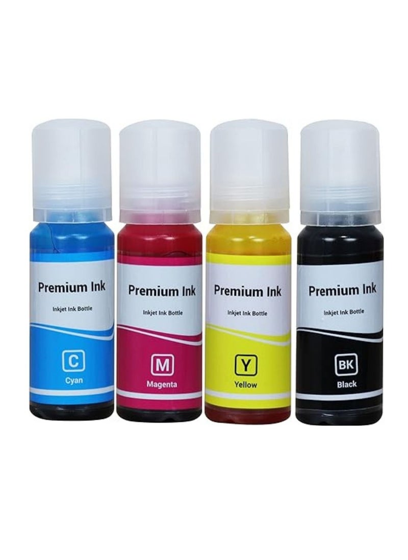 Terabyte - 003 Compatible Refill Ink for Epson L3110, L3150, L3250, L3252, L3115, L3116, L3101, L3210, L3215, L3216, L3151, L3152, L3156, L5190 - Printer Ink (70gm x C/M/Y/ Black) Bottle - 503468 - Image 1