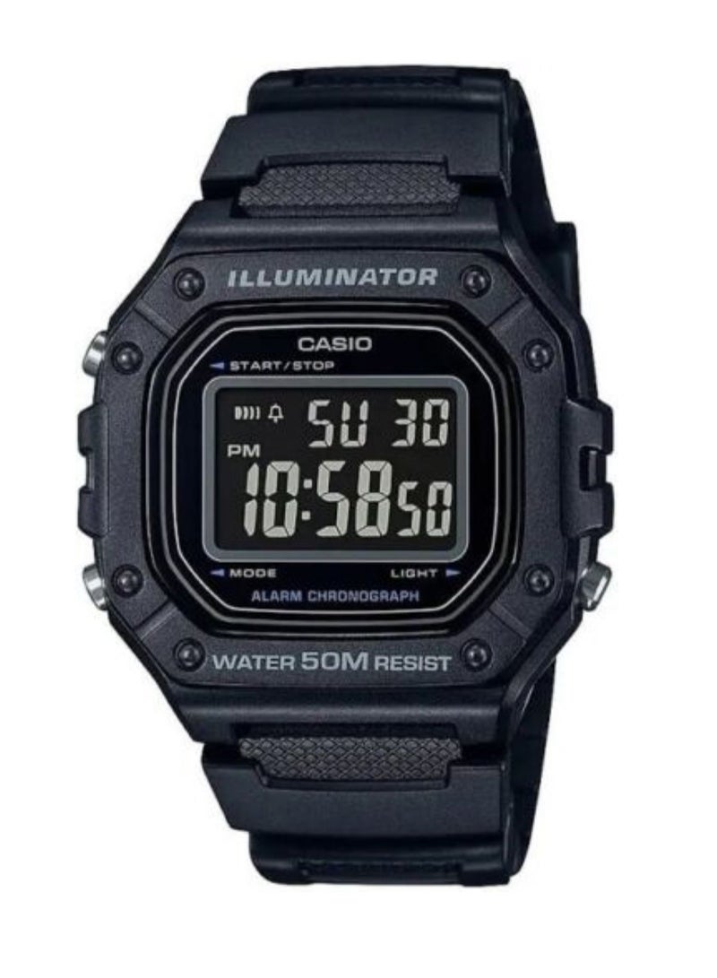 CASIO Men's Resin Digital Wrist Watch W-218H-1BVDF -Black - Image 1