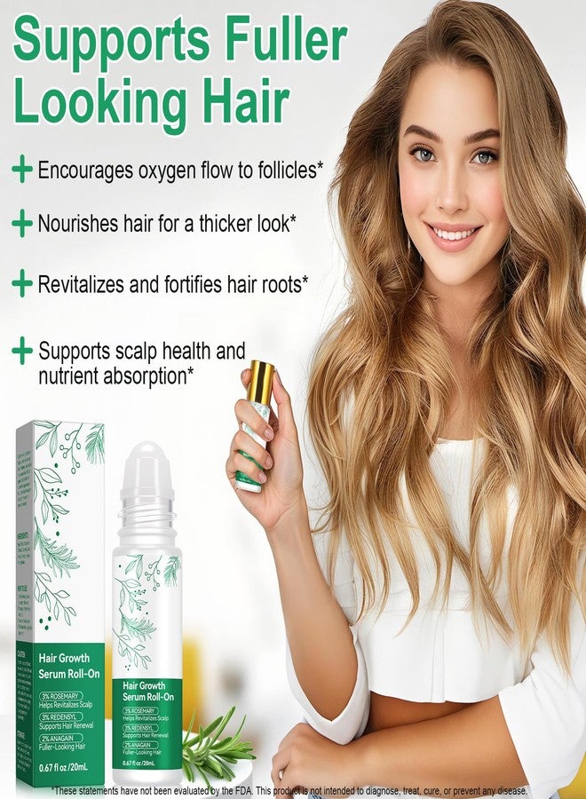VOGSIG Rosemary Hair Growth Serum Roll On, Hair Thicker Serum with 3% Rosemary, 3% Redensyl & 2% Anagain, Scalp Serum, Reduces Hair Fall & Follicle Strengthener, Thicker, Fuller Hair, All Hair Types (1PCS) - Image 2