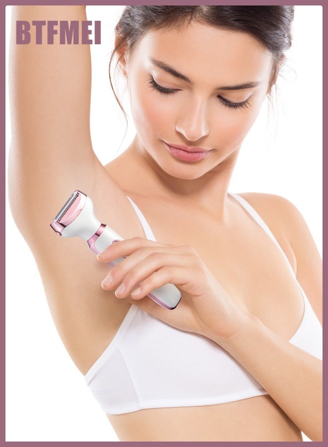 BTFMEI 4 in 1 Electric Razor for Women , Women's Electric Shaver,Women's Shaver Cordless Wet and Dry, Shaver for face, Legs and underarms, Replaceable Trimmer Head - Image 5