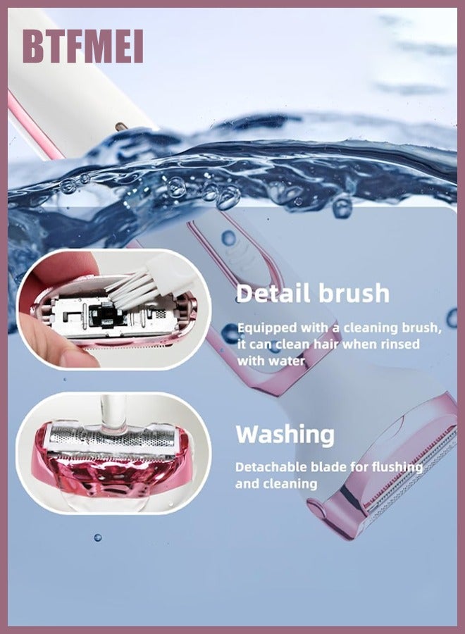 BTFMEI 4 in 1 Electric Razor for Women , Women's Electric Shaver,Women's Shaver Cordless Wet and Dry, Shaver for face, Legs and underarms, Replaceable Trimmer Head - Image 4