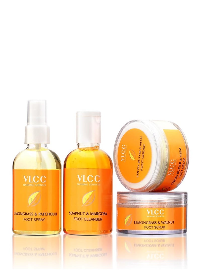 VLCC Pedi Glow Foot Care Kit - 100g + 200ml | Keeps Your Feet Clear, Soft, and Smooth | A Combo of Foot Cream, Foot Scrub, Foot Cleanser, and Foot Spray. - Image 2