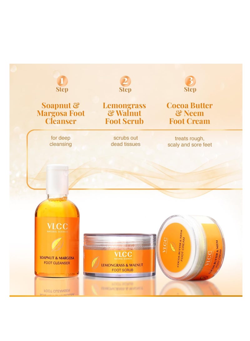 VLCC Pedi Glow Foot Care Kit - 100g + 200ml | Keeps Your Feet Clear, Soft, and Smooth | A Combo of Foot Cream, Foot Scrub, Foot Cleanser, and Foot Spray. - Image 4