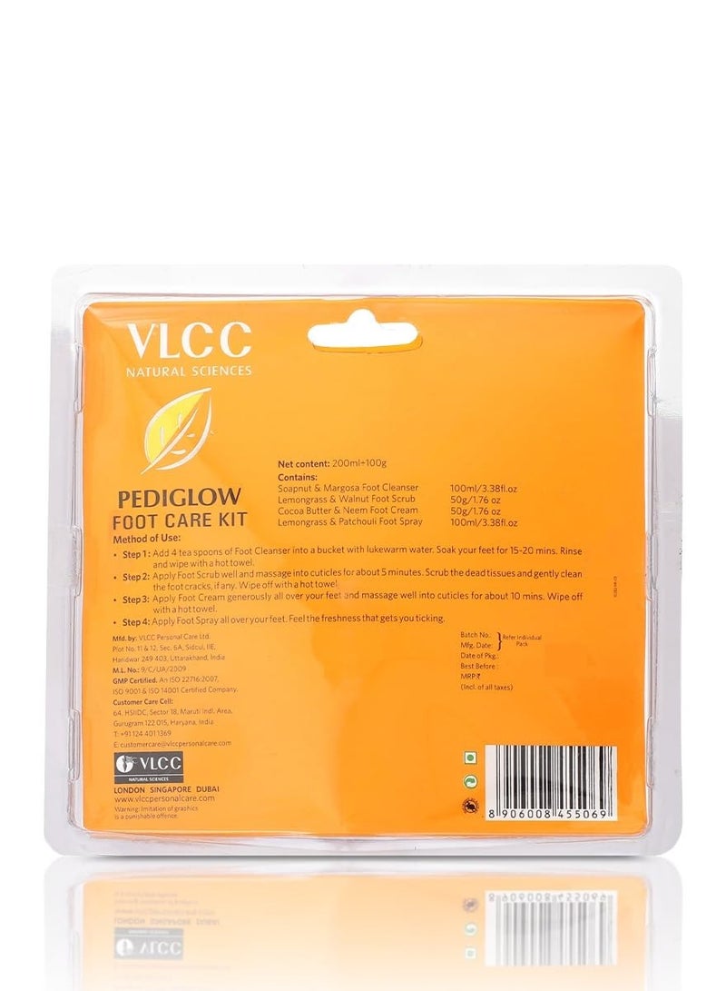 VLCC Pedi Glow Foot Care Kit - 100g + 200ml | Keeps Your Feet Clear, Soft, and Smooth | A Combo of Foot Cream, Foot Scrub, Foot Cleanser, and Foot Spray. - Image 5