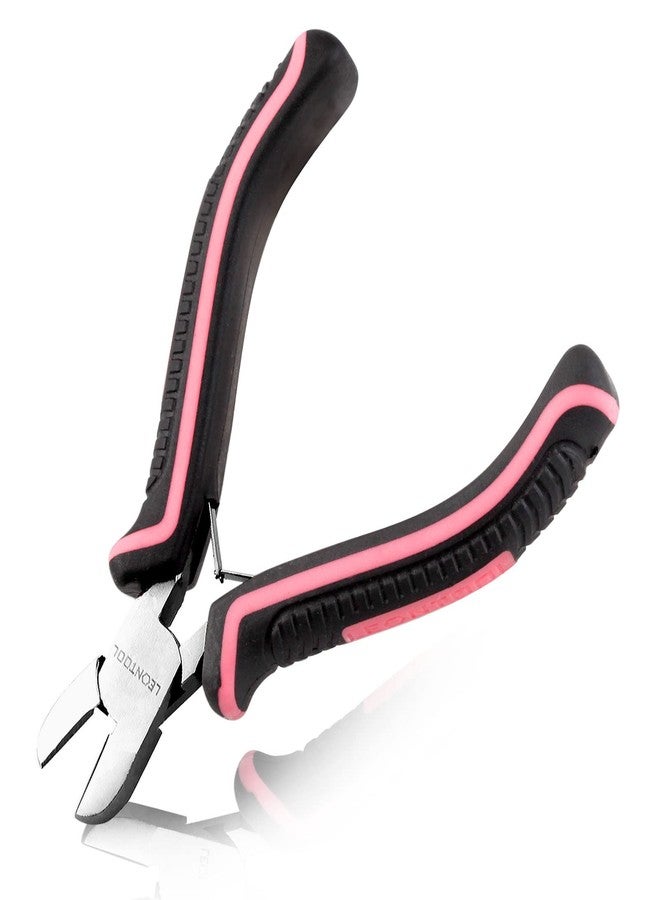 LEONTOOL Mini Diagonal Cutting Pliers 4 Inches Floral Wire Cutters for Artificial Flowers Side Cutters Pliers for Jewelry Making Diagonal Wire Cutters for Wire, Zip Ties, Crafting,Pink Tool for Women - Image 1