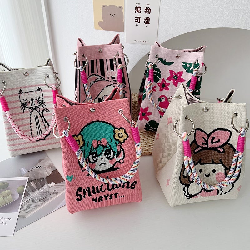 2025 Japanese And Korean New Ins Style Large-Capacity Knitted Handbag Women'S Daily Versatile Portable Casual Handbag - Image 2