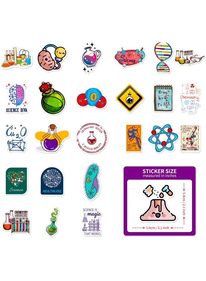 50 Pcs Science Stickers for Kids Teens Students Teachers Natural Sciences Laboratory Stickers Chemistry High School Waterproof Vinyl Decals for Laptop Notebook Science Classroom Decor - Image 2