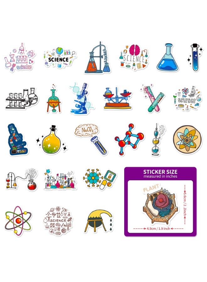 50 Pcs Science Stickers for Kids Teens Students Teachers Natural Sciences Laboratory Stickers Chemistry High School Waterproof Vinyl Decals for Laptop Notebook Science Classroom Decor - Image 3