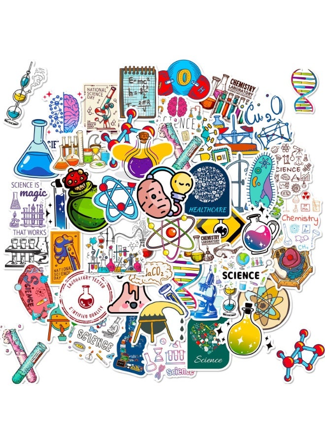 50 Pcs Science Stickers for Kids Teens Students Teachers Natural Sciences Laboratory Stickers Chemistry High School Waterproof Vinyl Decals for Laptop Notebook Science Classroom Decor - Image 1