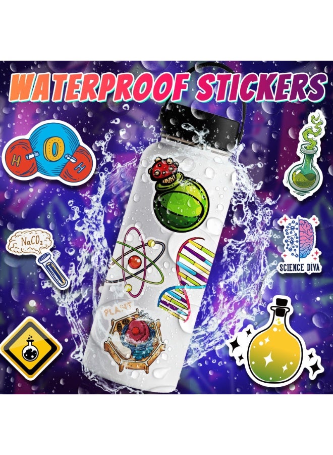 50 Pcs Science Stickers for Kids Teens Students Teachers Natural Sciences Laboratory Stickers Chemistry High School Waterproof Vinyl Decals for Laptop Notebook Science Classroom Decor - Image 4