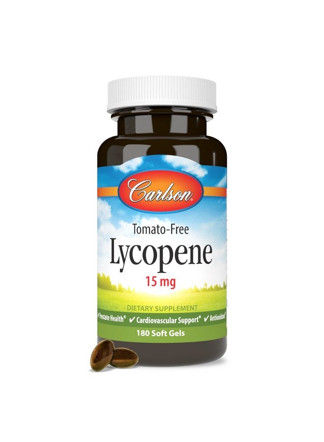 Carlson - Lycopene, 15 mg, Tomato-Free, Prostate Health & Circulation Support, Optimal Wellness, 180 Softgels - Image 5