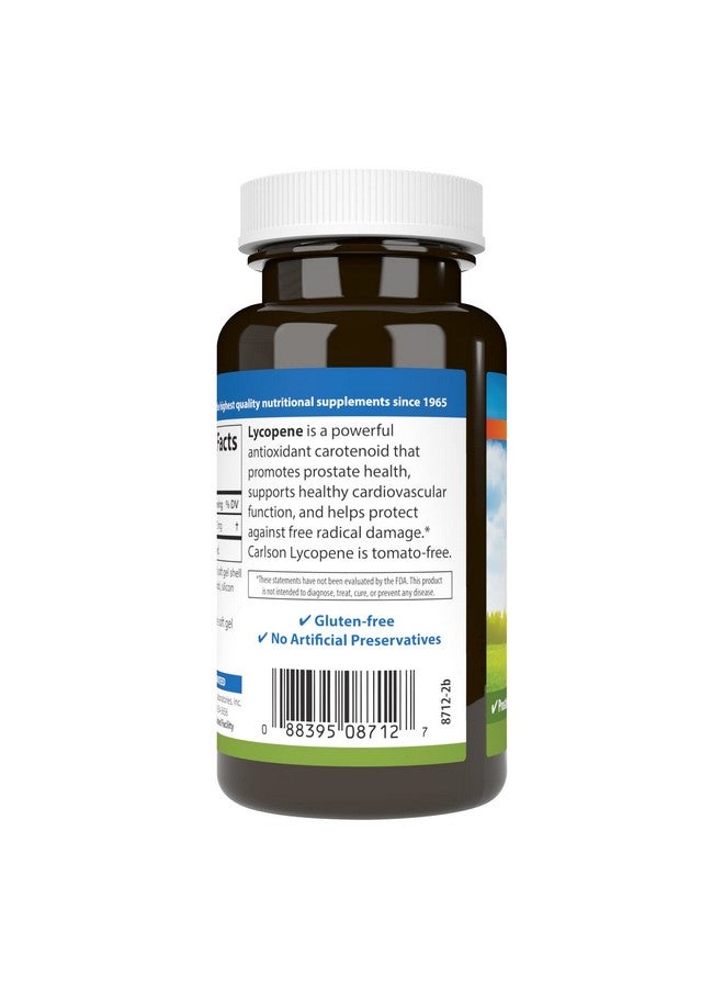 Carlson - Lycopene, 15 mg, Tomato-Free, Prostate Health & Circulation Support, Optimal Wellness, 180 Softgels - Image 3
