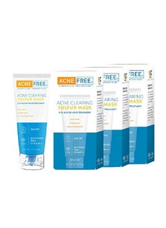 AcneFree Sulfur Mask Acne Treatment For Clearing Acne, Absorbing Excess Oil And Unclogging Pores With Vitamin C And Bentonite Clay 1.7 Ounce (Pack Of 3)  - Image 1