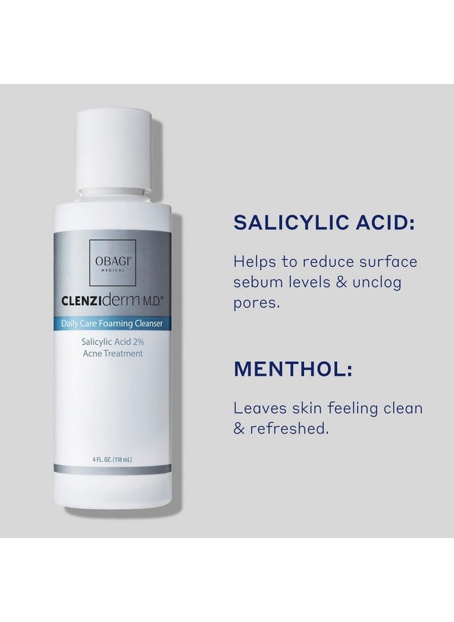 Obagi Medical Obagi CLENZIderm M.D. Daily Care Foaming Acne Cleanser - Acne Treatment with 2% Salicylic Acid (BHA) - 4 oz  - Image 4