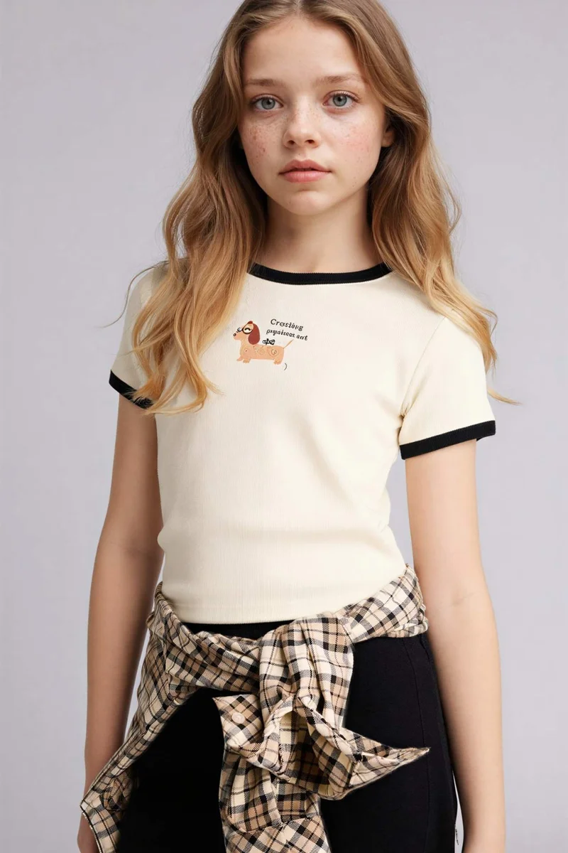 ديفاكتو Slim Fit Slogan Short Sleeve T-Shirt