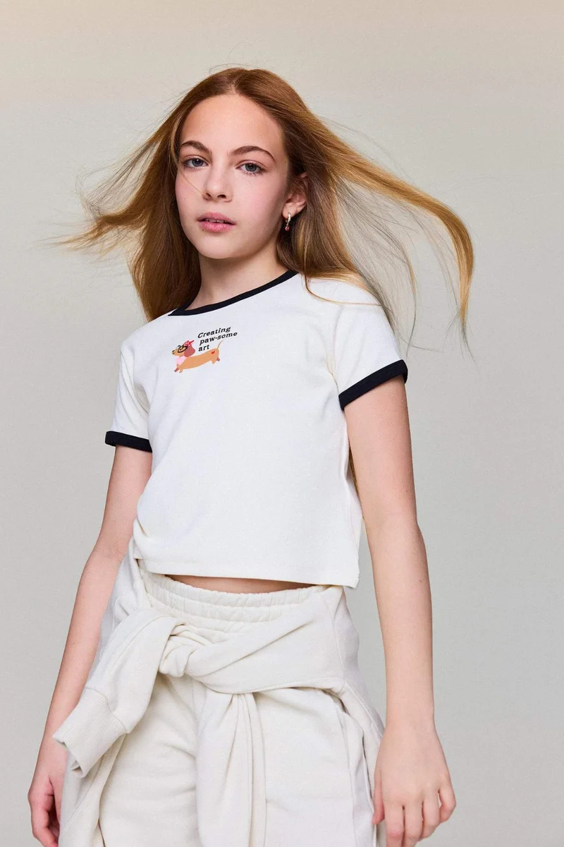 ديفاكتو Slim Fit Slogan Short Sleeve T-Shirt