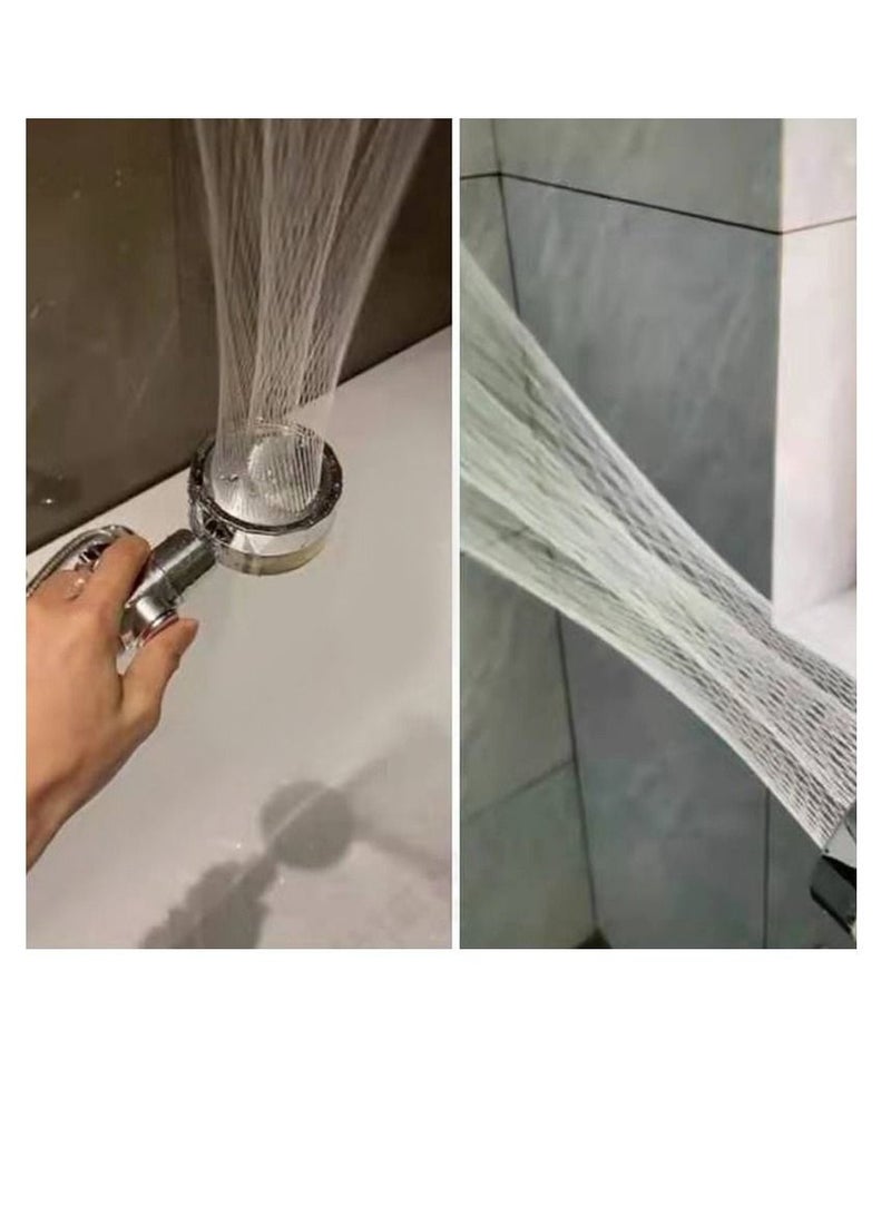 Spaceshoop 360 Rotated Shower Head Propeller Bathroom Turbo Boost Water Saving Spray Shower Head with Button Strong Big Water Flow - Image 3