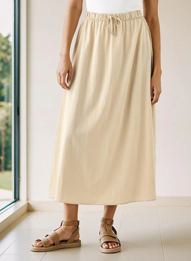 Splash FAV A-line Midi Skirt with Flexi Comfort Drawstring Waistband
