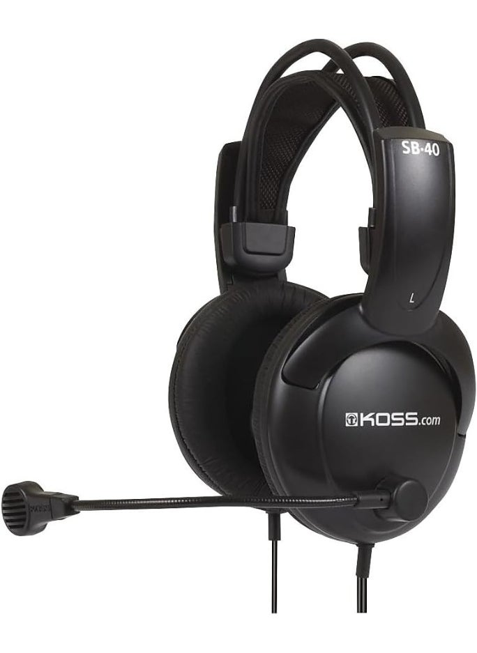 KOSS Koss SB40 Computer Headset with Microphone, black/gold  - Image 3