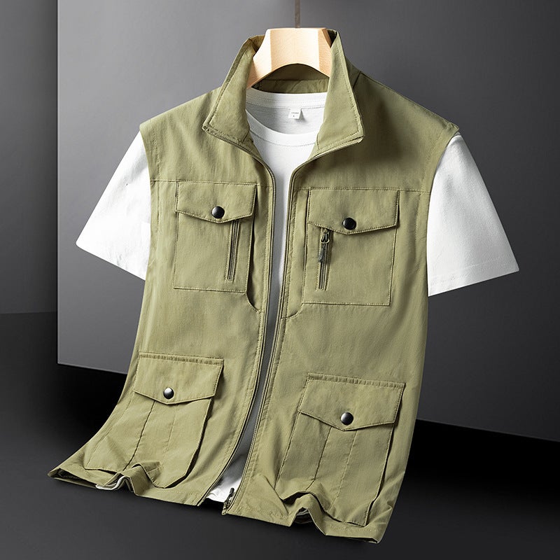 Outdoor Leisure Vest Male Youth Multi-Bag Quick-Drying Vest European, American, Japanese And Korean Military Workwear Functional Waistcoat Tide - Image 1